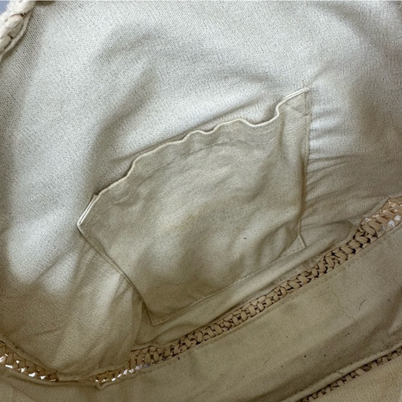 International Concepts Melania Circle Natural Tan Straw Circle Leopard Handbag - Picture 12 of 14